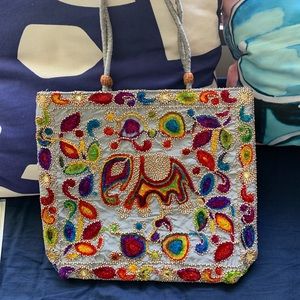 Handmade Indian Handbag with Elephant Design